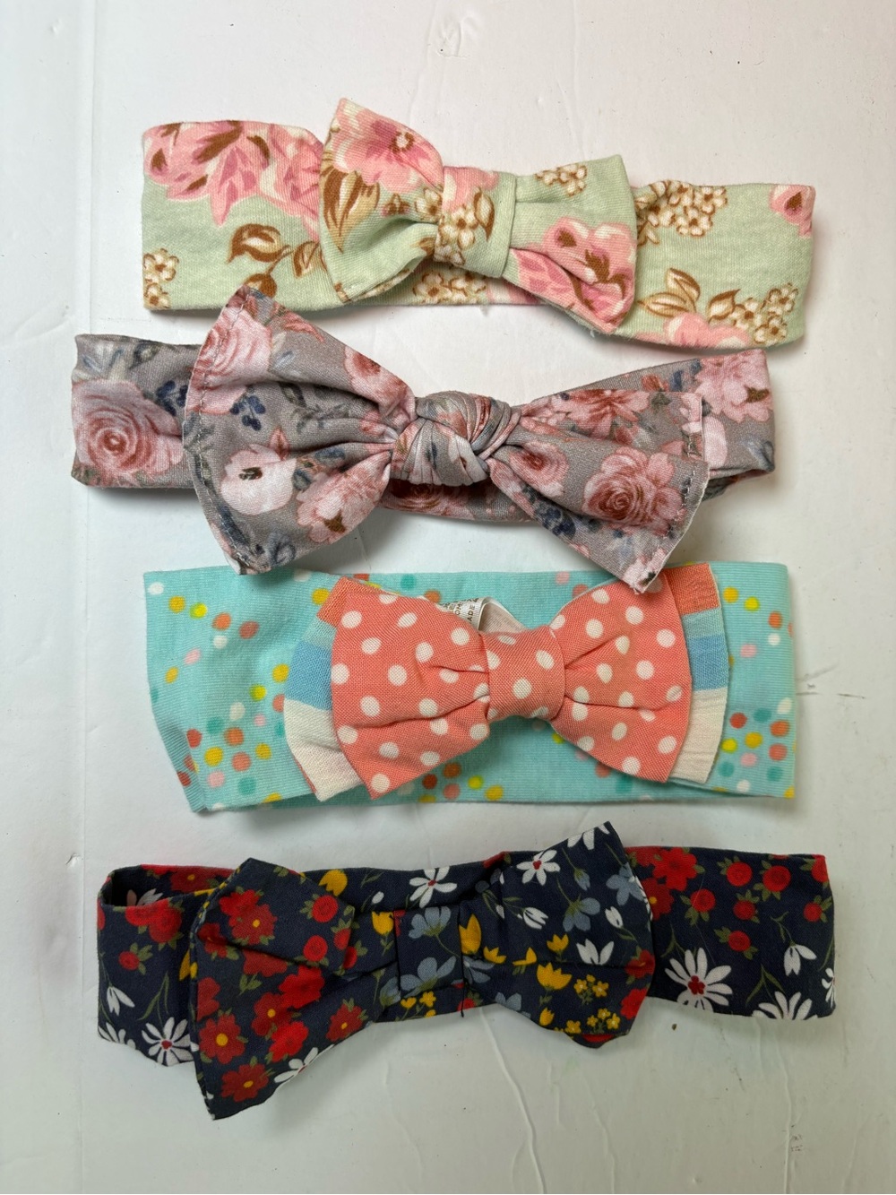 Baby & Toddler Fabric Bow Headbands Lot of 4, Floral Print, Multicolor